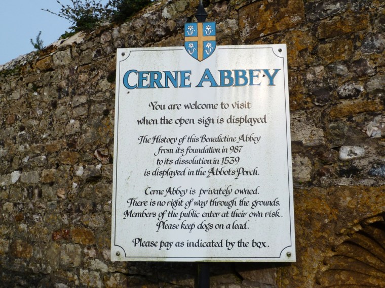 Cerne Abbas, Dorset - Abbey Notice
