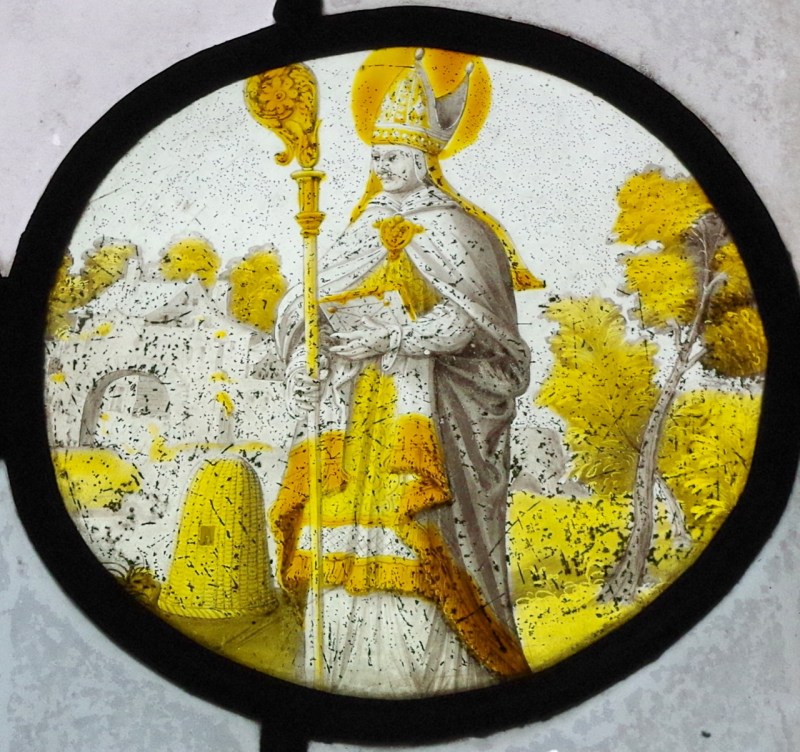 St Ambrose and bees, Mapperton, Dorset