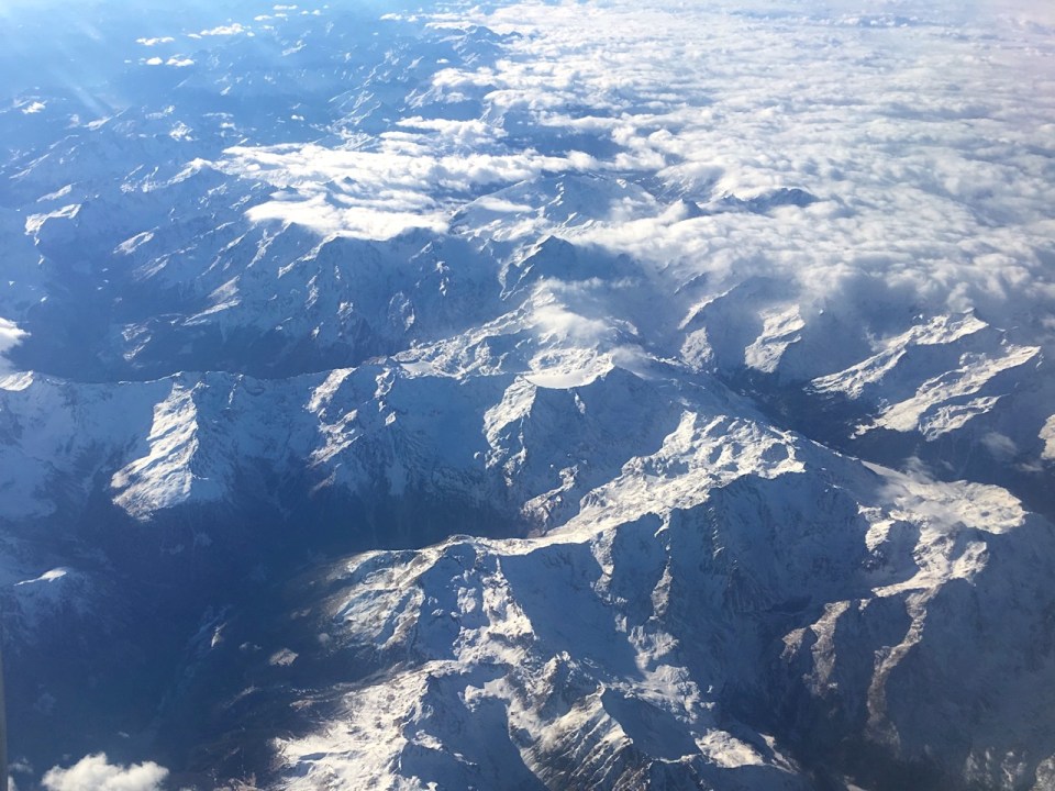The Alps from 30,000 feet