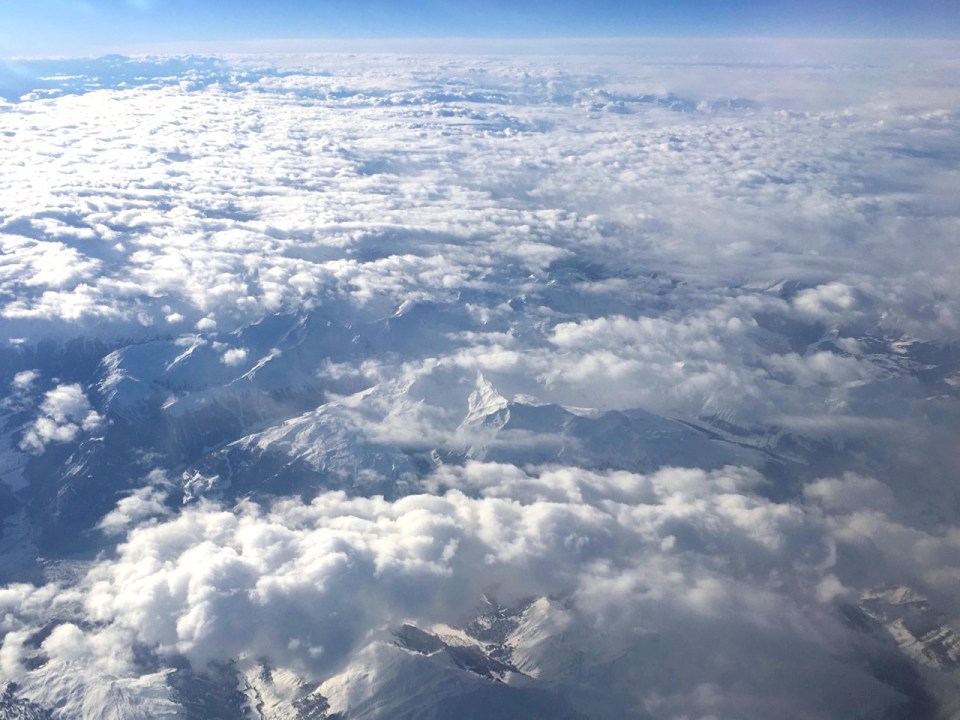 The Alps from 30,000 feet