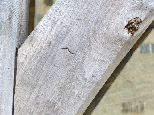 Cruck Market Hall, Penistone Yorks - carpenters' marks (Keith Salvesen)